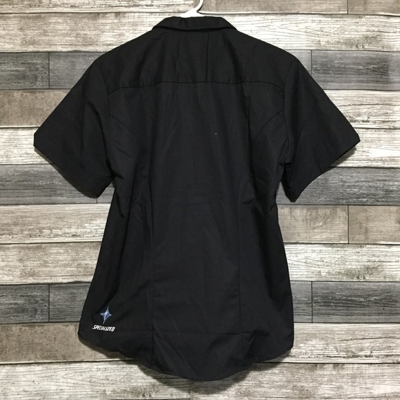Dickies Specialized Cycling Work Shirt Women’s M Black Button Up Short Sleeve - Picture 4 of 11